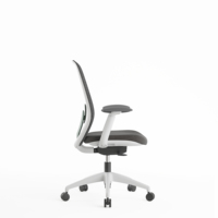 Silla de oficina de malla con respaldo medio blanco de estilo moderno, silla giratoria ergonómica para escritorio de ordenador con muebles de oficina ergonómicos