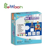 Kit de peinture et de dessin pour enfants SeWooh, mini fusée DIY, studio d'art, toile imprimée, tableau de peinture pour jouet éducatif