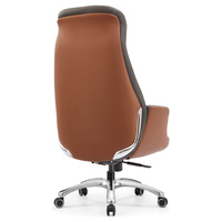 Chaise de direction ergonomique de luxe de haute qualité en cuir, pivotante, inclinable, avec dossier haut et fonction coulissante