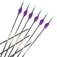Flèches en carbone pour tir à l'arc 300 400 500 600 700 800 900 1000 1100 1200 1300 Spine 4.2mm ID Shaft Spin Vanes Arc composé Arc recurve