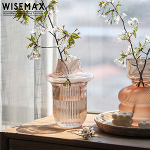 WISEMAX FURNITURE Nordic home decoration <span class=keywords><strong>vasi</strong></span> di fiori di colore trasparente piccoli <span class=keywords><strong>vasi</strong></span> di gemme di vetro rotondi per la camera d'albergo di casa - Product Image 4