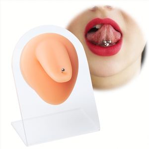 Modèle d'entraînement en silicone souple pour piercing, simulation d'oreille, nez, lèvre, langue, nombril, outil de présentation de bijoux pour studio de tatouage et de piercing - Product Image 5