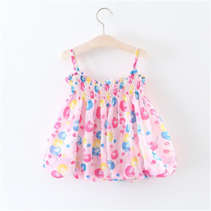 Wholesale Boutique Children Clothing Seersucker Girls Dance Inflatable Cartoon Dress Fringe for Summer - Product Image 2