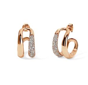 Milkkye personnalisé classique en argent sterling 925 or 18 carats diamant Double dôme boucles d'oreilles créoles cadeau plaqué rhodium à la mode - Product Image 5