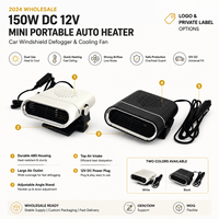 Chauffe-voiture portable mini 150W DC 12V et ventilateur de refroidissement pour pare-brise de voiture, vente en gros usine 2026