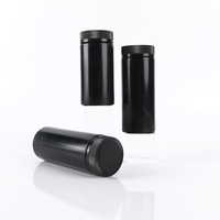 Flacon en plastique HDPE noir de 100 ml, 150 ml, 200 ml, 250 ml, pour pilules, poudre de protéines, avec bouchon à déchirer, récipient pour suppléments vitaminiques, personnalisable