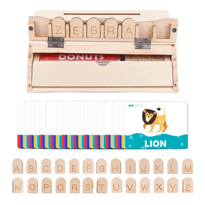 Boy girl 26 lettere cognition toy gioco di abbinamento di parole inglesi per bambini scatola di giocattoli per bambini in legno di educazione precoce inglese - Product Image 6