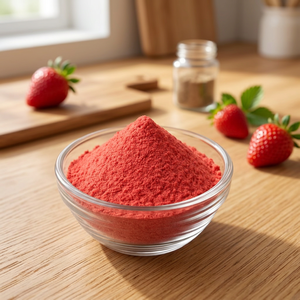 Poudre de fruits de fraises lyophilisés en vrac de haute qualité, saveur sucrée, végétalienne, sans sucre, sans conservateurs, ingrédient alimentaire pour desserts - Product Image 4