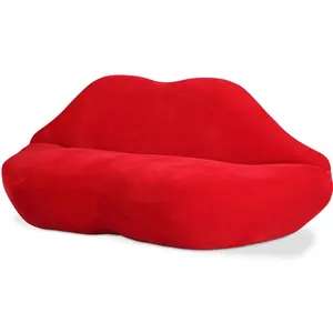 Kain Serat Kaca Santai Modern Bentuk Bibir Merah Sofa Ruang Tamu Sofa Chaise Lounge