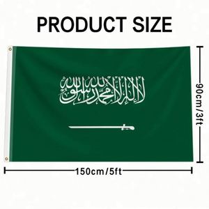 Drapeaux et Bannières Personnalisés en Polyester 100D 90x150cm avec Œillets en Laiton – Qualité Supérieure, Meilleur Prix – Vente en Gros Usine – Drapeaux d'Arabie Saoudite - Product Image 6