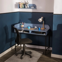 Étagères de bureau bleues, table d'étude pour bureau à domicile, pieds en acier thermolaqué, style moderne minimaliste, qualité supérieure, meubles écologiques