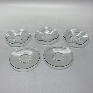 Accesorio de portavelas de vidrio transparente, <span class=keywords><strong>plato</strong></span> hondo ondulado, <span class=keywords><strong>plato</strong></span> poco profundo <span class=keywords><strong>para</strong></span> decoraciones <span class=keywords><strong>para</strong></span> el hogar de bodas - Product Image 4