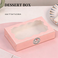 Boîte à dessert personnalisée rose avec compartiments pour cupcakes, biscuits, friandises de boulangerie, logo imprimé sur mesure, OEM, ODM, vente en gros