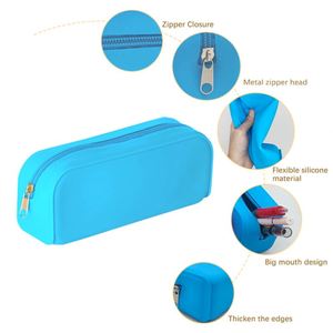 Large Silicone <b>Makeup</b> <b>Case</b> With Zipper Closure-Eco-Friendly Water Resistant for School & Travel - Product Image 3