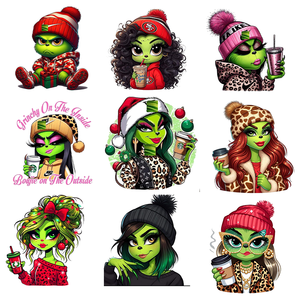 Customization <strong>Grinch</strong> Design DTF Transfers Wholesale PET Heat Press Patches Printable Vinyl Iron Printing <strong>Clothes</strong> Sticker - Product Image 1