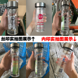 Double Wall Borosilicate Glass Cup With Lid Heat Insulated Tea Cup For Gift And Advertising Use - Product Image 3
