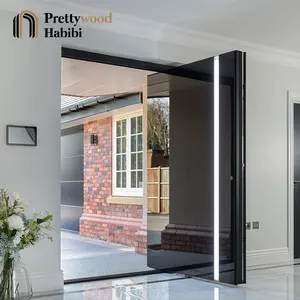 Preço razoável moderno design exterior de alumínio alto brilho porta principal folha para porta de entrada