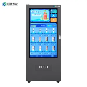 Mesin penjual gaya baru 2024 layar 55 inci mesin penjual makanan ringan minuman dan esensial dengan 10 lorong berpendingin