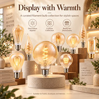 Lampe rétro personnalisée de qualité supérieure avec logo, lampe Edison, ampoule à filament LED, verre transparent, ampoule vintage pour l'éclairage de bar et de café nostalgiques
