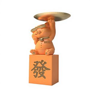 Escultura de Gato de Arte Popular Creativo Grande, Artesanía de Resina Epoxi, Adorno de Piso a Techo, Decoración para Sala de Estar, Hogar, Regalo de Inauguración, Festividades - Product Image 1