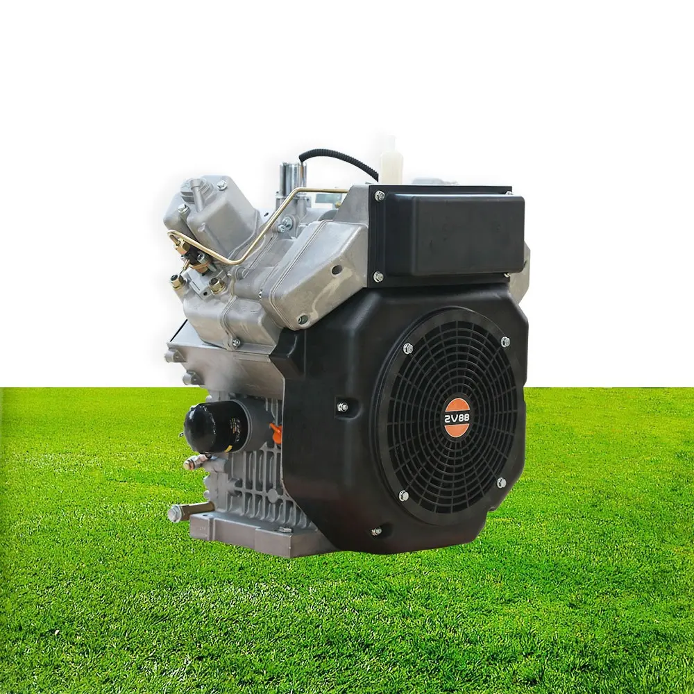Euro 5 Hollman 912cc 4 stroke Dual cylinder v-twin electric starter chill cold diesel ride on lawn mower engine for large garden