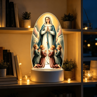 Anpassbare Steck-LED-Nachtleuchte mit UV-Druck, 3D-Lampenmuster, Jungfrau Maria, verschiedene Designs, farbenfroh, dimmbar, für den Heimgebrauch, hochwertig