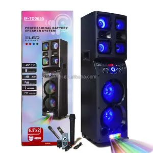 Altavoz de potencia de nueva llegada, altavoz inalámbrico de sonido de calidad doble de 6,5 pulgadas con altavoz de fiesta TD0655 IFeiGift