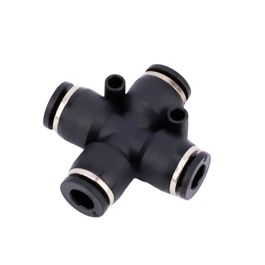 High Quality Plastic PZA Series Crossing Four Throughs Fittings Quick Connect Four Ways Pneumatic Air Hose Fitting