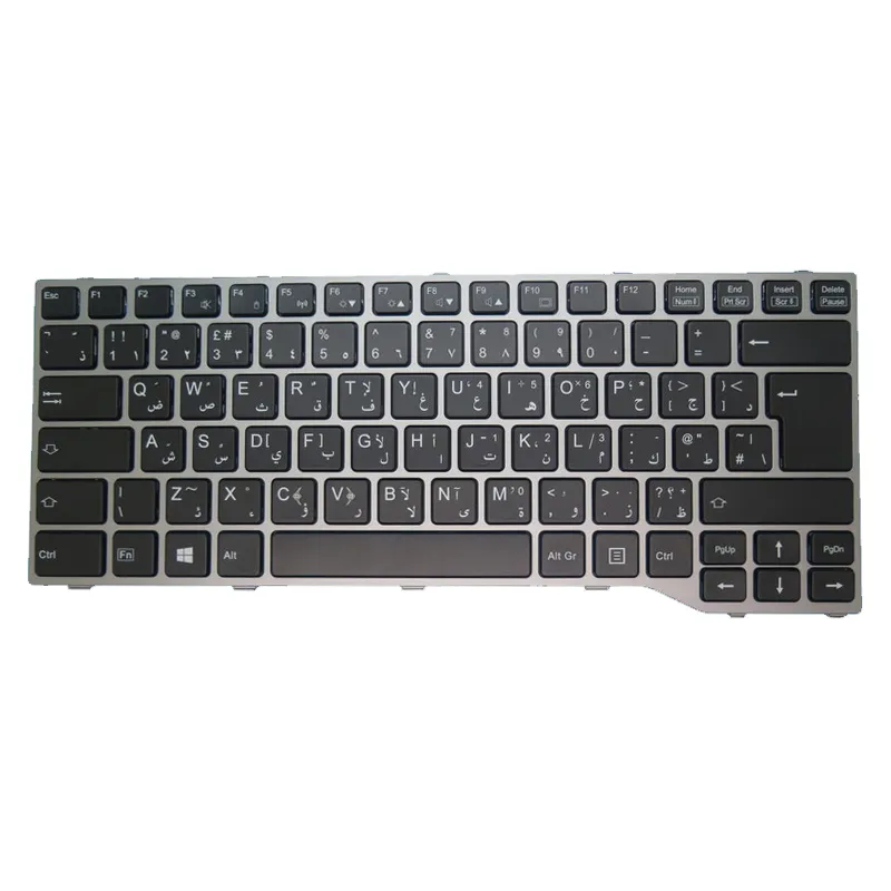 लैपटॉप कीबोर्ड के लिए Fujitsu Lifebook T725 T726 CP672992-03 MP-12R86A06D854W अरब एआर काले ग्रे फ्रेम के साथ नई