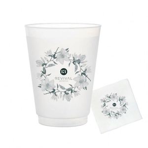 Vaso de Plástico Personalizado con Logotipo, Entrega Rápida, 16 oz/12 oz, Vaso Flexible Esmerilado para Bebidas, para Eventos y Bodas - Product Image 1