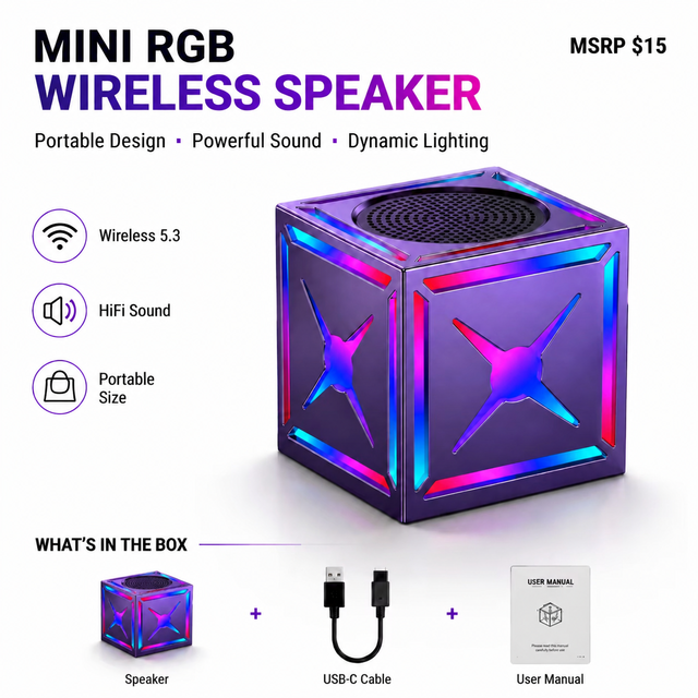 Hot-selling Wireless for 5.3 Subwoofer with 5W High-Volume Portable Mini Outdoor Speaker Featuring Hi-Fi Sound Quality