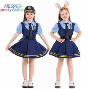 Costumes d'Halloween HESPER pour filles, robes de cosplay, robe à manches courtes de policière, jeu de rôle - Product Image 1