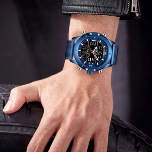 Reloj de Pulsera Digital para Hombre, con Indicador de Semana, Correa de Acero Inoxidable Clásica, Analógico y Digital, para Negocios - Product Image 6