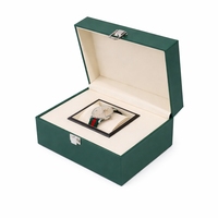 Boîte à montre de luxe personnalisée en cuir PU rigide, emballage de bijoux, insert en daim pour montre, gaufrage de logo personnalisé, prix de gros
