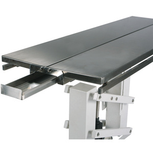 Table d'opération vétérinaire électrique EURVET économique en acier inoxydable 304 avec double plateau, double évier et crochets pour bandages - Product Image 6