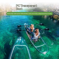 Bateau transparent en PC avec pagaie pour photographie de mariage, séjour en maison d'hôtes, excursions en plein air, rafting, capacité de 300 kg