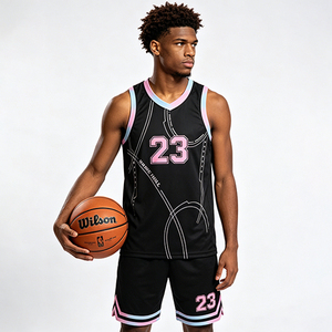 Set di Felpe da <span class=keywords><strong>Basket</strong></span> con Logo Personalizzato Stampato Digitalmente in Mesh Traspirante in Poliestere ad Asciugatura Rapida e Assorbimento dell'Umidità - Product Image 1