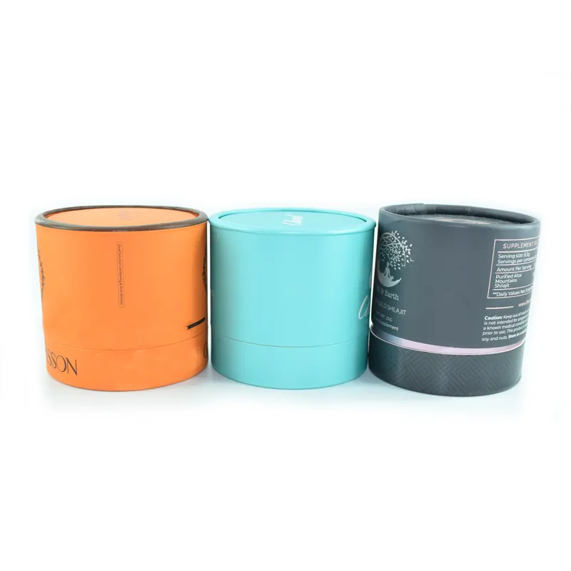 工場カスタムリサイクル可能シリンダークラフト紙段ボールチューブボックス包装ギフト用ティーコーヒーペットフード缶