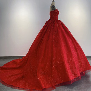 Sparkly Ball Gown Prom Dresses <b>Red</b> Princess <b>Sequin</b> Bling Elegant Prom Gown Vestidos De Lsyb17 - Product Image 3