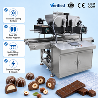 Déposeuse de chocolat semi-automatique à double trémie de 30 L pour la production de bonbons truffes fourrés, petite échelle, OEM