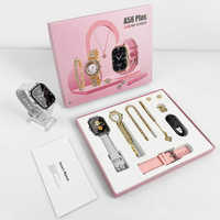 Montre connectée Lady Smartwatch A58 Plus, bracelet en or luxueux et délicat avec diamants, montre connectée sport 6 en 1, coffret cadeau