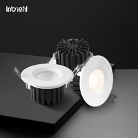 Plafonnier LED COB encastré plat avec verre de sécurité et grille alvéolée en option, 10W 15W 25W, angle de faisceau multiple, intensité variable