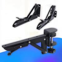Support de bureau pliable noir réglable pour bord de bureau, extension de bureau en métal sans perçage, supports d'extension de bureau