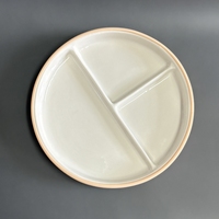 Ensemble de bols et assiettes en céramique et silicone pour bébés, pour l'alimentation des enfants, utilisable au micro-ondes, sans BPA, passe au lave-vaisselle, blanc