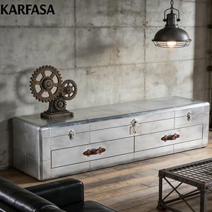 Тумба под телевизор, прикроватная тумба, мебель для гостиной, 3 ящика, 5+ отделений, в американском ретро-стиле, медиа-консоль, деревянный каркас, OEM/ODM - Product Image 3