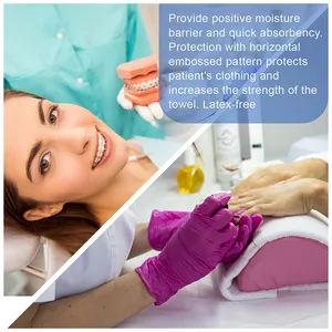 Baberos desechables de 3 capas para pacientes, babero dental impermeable, colorido, médico