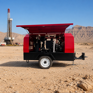 Compresseur d'air diesel pour pieutage, 8m³ 8 bars, compresseur d'air à vis 55 kW, monté sur remorque, portable pour forage DTH - Product Image 6