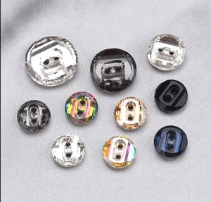 Hai Lỗ Pha Lê Rhinestone Sáng Bóng Nút Thủy Tinh Thân Thiện Với Môi 10Mm Tinh Thể Thủy Tinh Kim Cương Nút Cho Áo Sơ Mi Cardigan Nút - Product Image 3