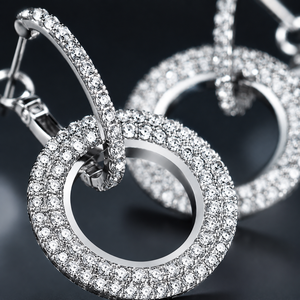 Orecchini Lunghi Geometrici con Strass per Donne, Gioielli Eleganti e Creativi alla Moda - Product Image 4