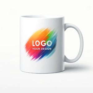 Taza de cerámica blanca con logo personalizado, diseño de sublimación para regalos. - Product Image 1